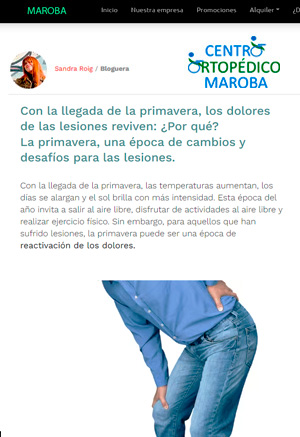 Descubre el Blog de Ortopedia Maroba